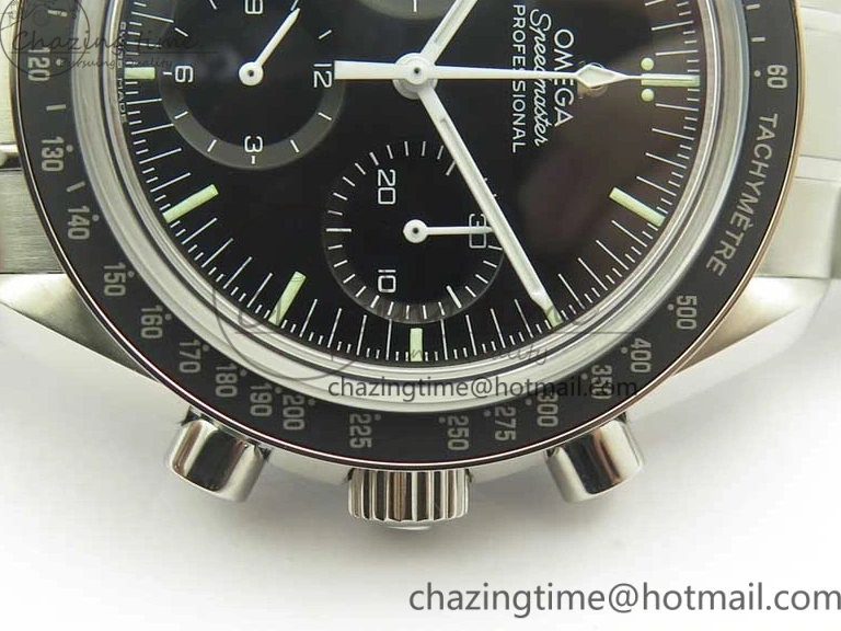 0419 Durable Speedmaster Professional SS OMF Best Edition Black Dial on SS Bracelet Manual Winding Chrono Movement 7995